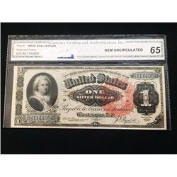 1886 $1 Martha Silver Cert GEM