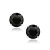 Image 1 : 14K White Gold 8.0mm Round Black CZ Stud Earrings