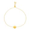 Image 1 : Adjustable Bracelet with Shiny Circle in 14K Yellow Gold