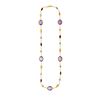 Image 1 : 14K Yellow Gold Necklace with Multi-Colored Stones