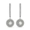 Image 1 : 14K White Gold Double Halo Round Diamond Drop Earrings (1 ct. tw.)