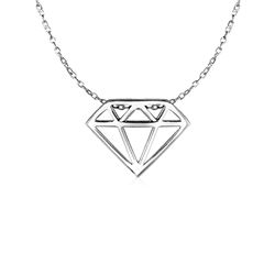 Diamond Symbol Pendant in 14K White Gold