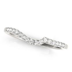 14K White Gold Curved Style Pave Diamond Wedding Ring (1/6 ct. tw.)