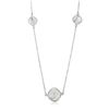 Image 1 : Sterling Silver Rhodium Plated Green Rutilated Quartz Cushion Station Necklace