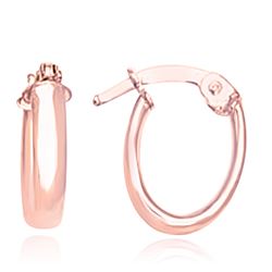 14K Rose Gold Tube Style Hoop Earrings