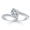 Image 1 : 14K White Gold Open Shank Bypass Diamond Engagement Ring