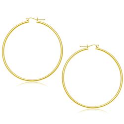 14K Yellow Gold Polished Hoop Earrings (55 mm)