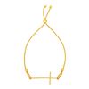 Image 1 : Adjustable Bracelet with Textured Cross in 14K Yellow Gold
