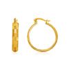 Image 1 : 10K Yellow Gold Geometric Textured Hoop Style Earrings