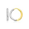 Image 1 : 14K Two-Tone Gold Hoop Earrings with Textured Style