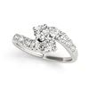 Image 1 : 14K White Gold Two Stone Overlap Design Diamond Ring (1 ct. tw.)