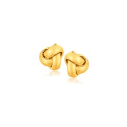 10K Yellow Gold Love Knot Stud Earrings