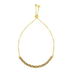 Adjustable Twisted Chain Bracelet in 14K Yellow and White Gold