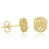 Image 1 : 14K Yellow Gold Textured Finish Love Knot Style Earrings