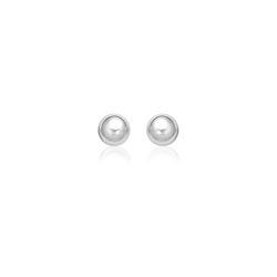 14K White Gold Classic Stud Earrings (8.0 mm)