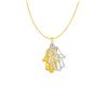 Image 1 : Two Layer Hamsa Pendant in 14K Two Tone Gold