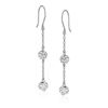 Image 1 : 14K White Gold Dangling Crystal Ball Earrings
