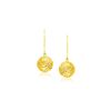 Image 1 : 14K Yellow Gold Dangling Round Mesh Earrings
