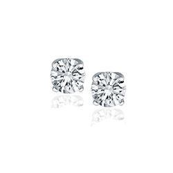 14K White Gold Diamond Four Prong Stud Earrings (1 c.t. tw.)