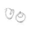 Image 1 : 14K White Gold Textured Coil Style Hoop Earrings