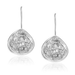 Sterling Silver Rutilated Quartz Teardrop Earrings