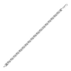 Bracelet with Square Geometric Pattern in 10K White Gold