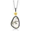 Image 1 : 18K Yellow Gold & Sterling Silver Style Rutilated Quartz Pendant