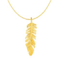 Feather Pendant in 10K Yellow Gold