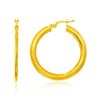 Image 1 : 14K Yellow Gold Round Slim Design Hoop Earrings