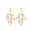 Image 1 : Textured Chandelier Earrings with Ball Drops in 14K Tri Color Gold