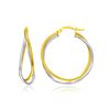 Image 1 : 14K Two-Tone Gold Interlaced Double Row Earrings