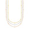 Image 1 : Necklace with Textured Beads in 10K Tri Color Gold