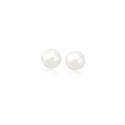 14K Yellow Gold Freshwater Cultured White Pearl Stud Earrings (4.0 mm)