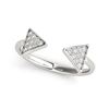 Image 1 : 14K White Gold Diamond Arrowhead Open Ring (1/5 ct. tw.)