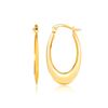Image 1 : 14K Yellow Gold Puffed Graduated Open Oval Earrings