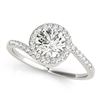 Image 1 : 14K White Gold Halo Design Bypass Round Diamond Engagement Ring (5/8 ct. tw.)