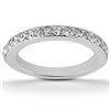 Image 1 : 14K White Gold Pave Diamond Wedding Ring Band Set 1/2 Around