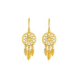 Dream Catcher Earrings in 14K Yellow Gold