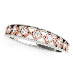 14K White Gold And Rose Gold Unique Diamond Wedding Band (1/10 ct. tw.)