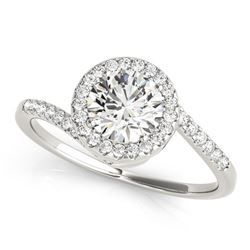 14K White Gold Halo Design Bypass Round Diamond Engagement Ring (5/8 ct. tw.)
