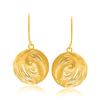 Image 1 : 14K Yellow Gold Fancy Lace Like Clam Shell Dangling Earrings