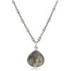 Image 1 : Sterling Silver Wide Teardrop Rutilated Quartz Pendant