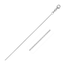 1.1mm 14K White Gold Round Cable Link Chain