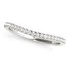Image 1 : 14K White Gold Pave Setting Style Curved Wedding Band (1/10 ct. tw.)