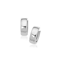 10K White Gold Snuggable Hoop Earrings