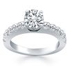 Image 1 : 14K White Gold Diamond Micro Prong Cathedral Engagement Ring