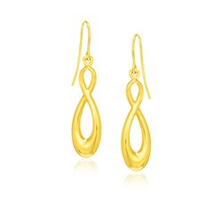 14K Yellow Gold Polished Earrings in Infinity Design