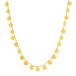 Choker Necklace with Polished Discs in 14K Yellow Gold