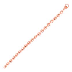 Shiny Oval Link Bracelet in 14K Rose Gold