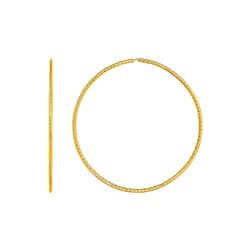 Textured Endless Hoop Earrings in 14K Yellow Gold